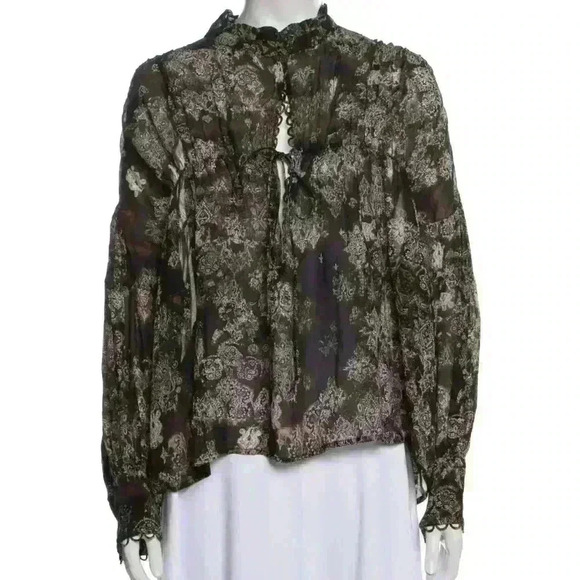 IRO Floral Print Mock Neck Blouse - Picture 1 of 3